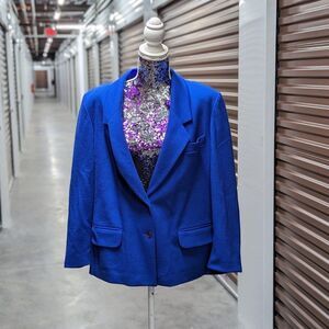 Vintage NWT Bleyle Classics Size 16 Women's 100% Wool Blue Blazer Suit Jacket